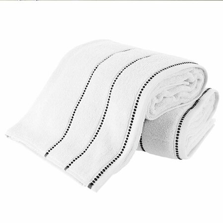 BEDFORD HOME Luxury Cotton Towel Set White & Black - 2 Piece 67A-82726